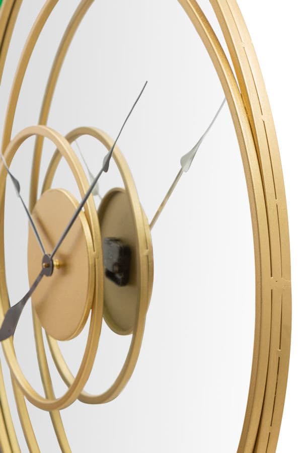 Specchio da parete con orologio color oro per bagni e camere da letto in Specchi da parete Decor Space - Altamura, commercioVirtuoso.it
