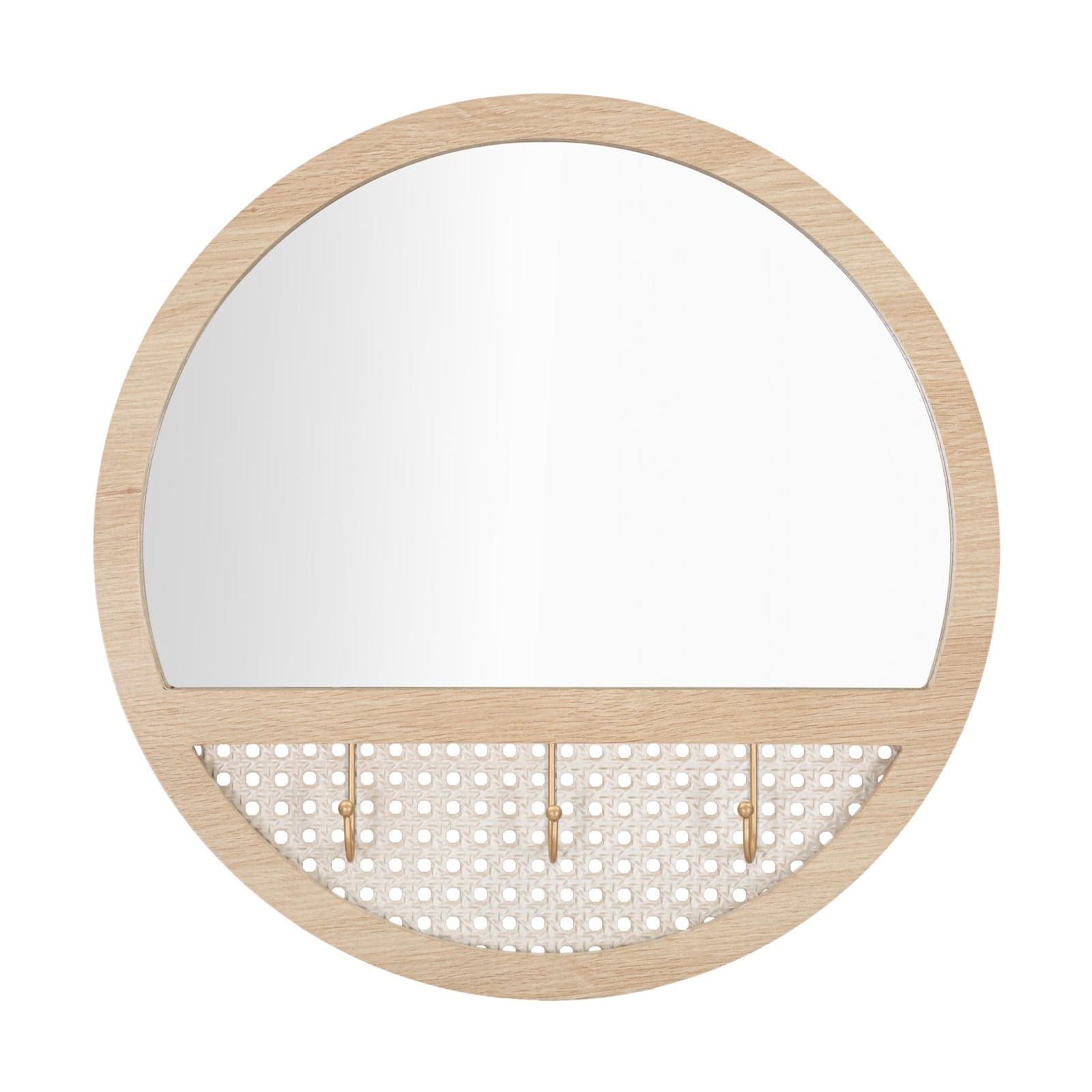 Specchio da parete decorato con 3 appendiabiti per bagni e camere da letto in Specchi da parete Decor Space - Altamura, commercioVirtuoso.it