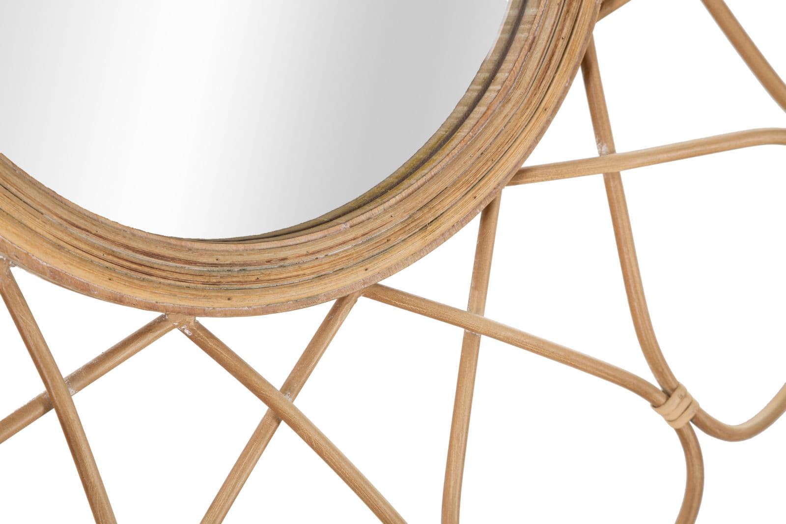 Specchio da parete cornice decorata in rattan per salotti e camere da letto in Specchi da parete Decor Space - Altamura, commercioVirtuoso.it