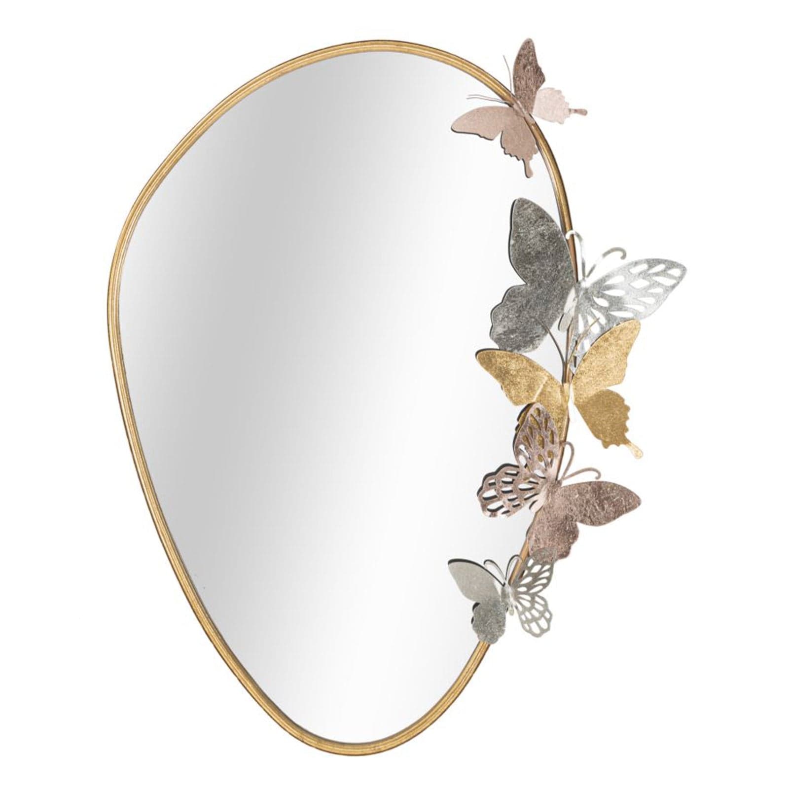 Specchio da parete ovale con farfalle per bagni e camere da letto in Specchi da parete Decor Space - Altamura, commercioVirtuoso.it