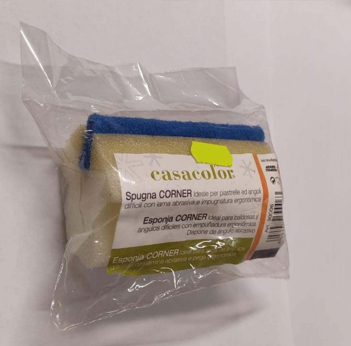 CASACOLOR - SPUGNA "CORNER" - IDEALE PER PIASTRELLE E ANGOLI DIFFICILI