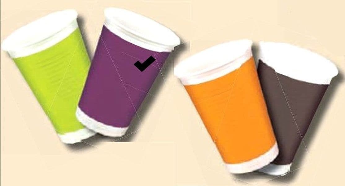 HOSTI - 10 BICCHIERI IN PLASTICA 0.2l - COLORE BICCHIERE LILLA - LINEA "GARDA LIFESTYLE"