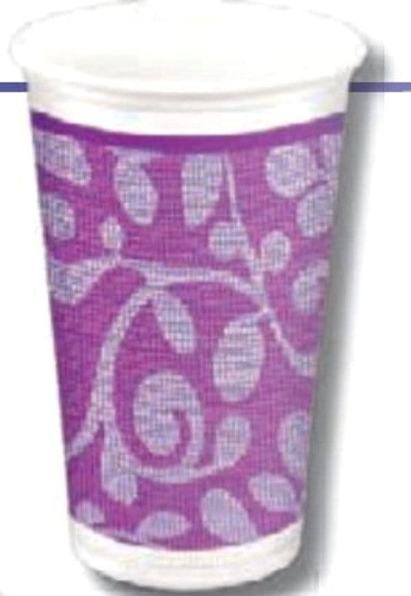 HOSTI - 10 BICCHIERI IN PLASTICA 0.2l - COLORE DECORAZIONE VIOLA - LINEA "VENEZIA"