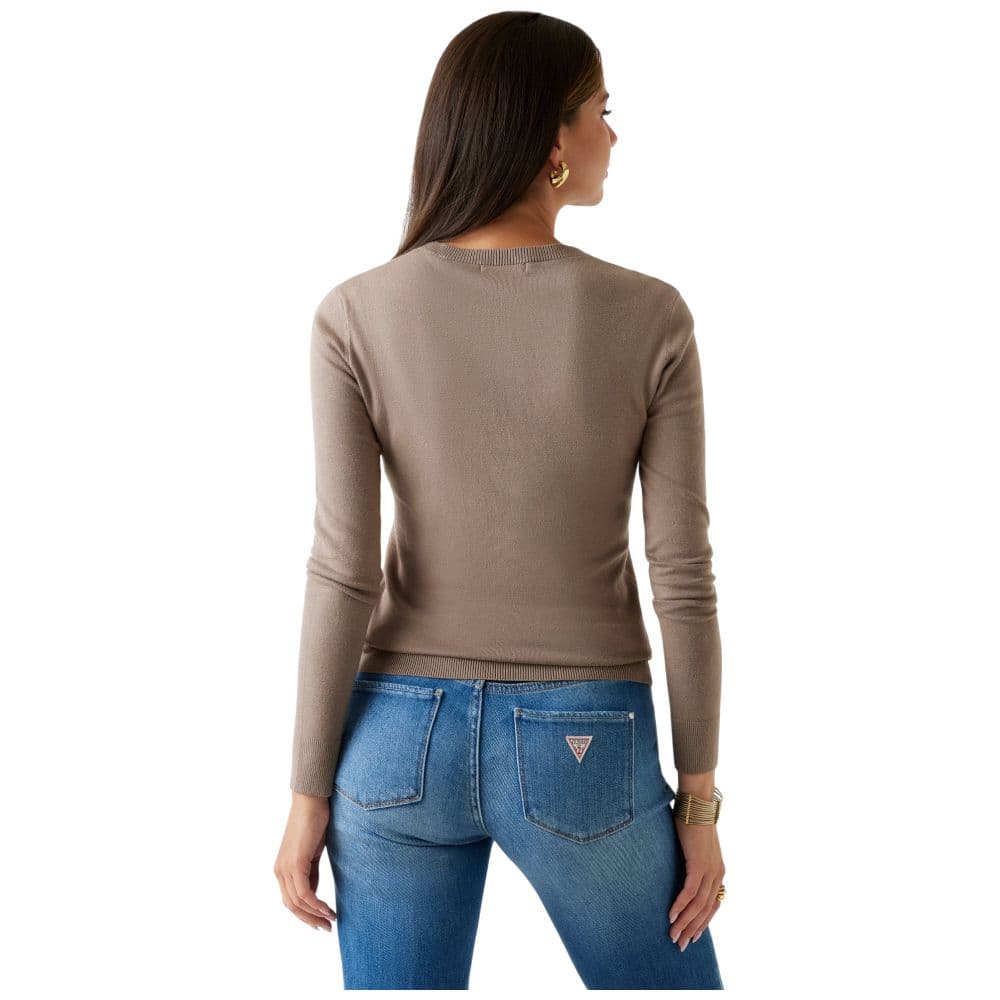 Guess pullover taupe logo strass REYNA W5BR40Z2NQ2G1K8 in Felpe senza cappuccio Prodotti di Classe - Nocera Superiore, commercioVirtuoso.it