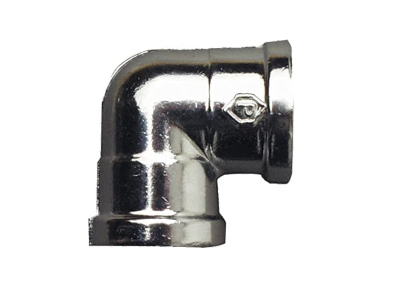 RACCORDO A GOMITO F3/8" CON FILETTATURA INTERNA - IN OTTONE CROMATO