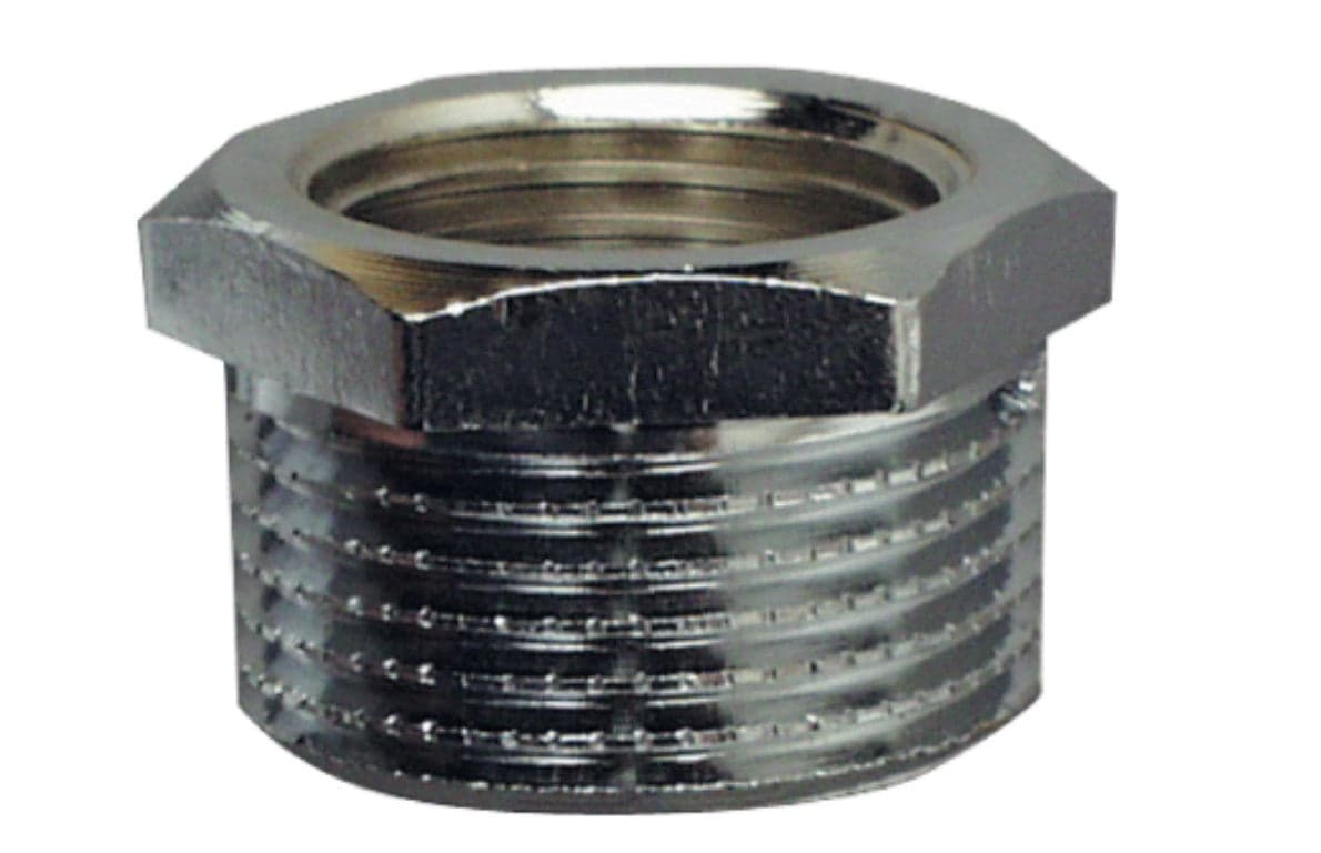 RIDUZIONE 3/4"x3/8" - IN OTTONE CROMATO - CON FILETTATURA INTERNA ED ESTERNA