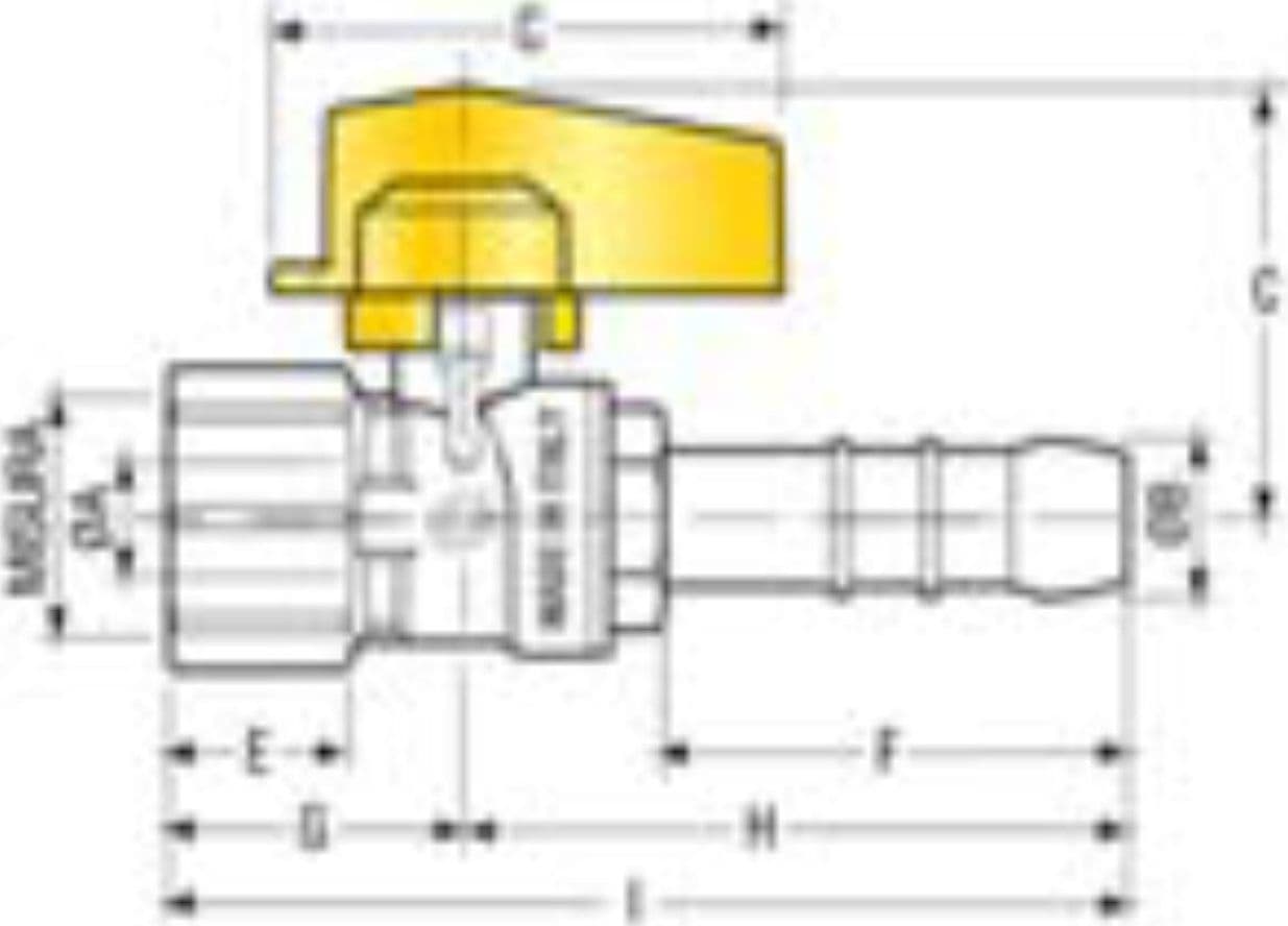 CONNEX - VALVOLA GAS SFERA DRITTA F1/2" CON PORTAGOMMA LUNGO in Accessori per tubi Stockdoc - Terni, commercioVirtuoso.it