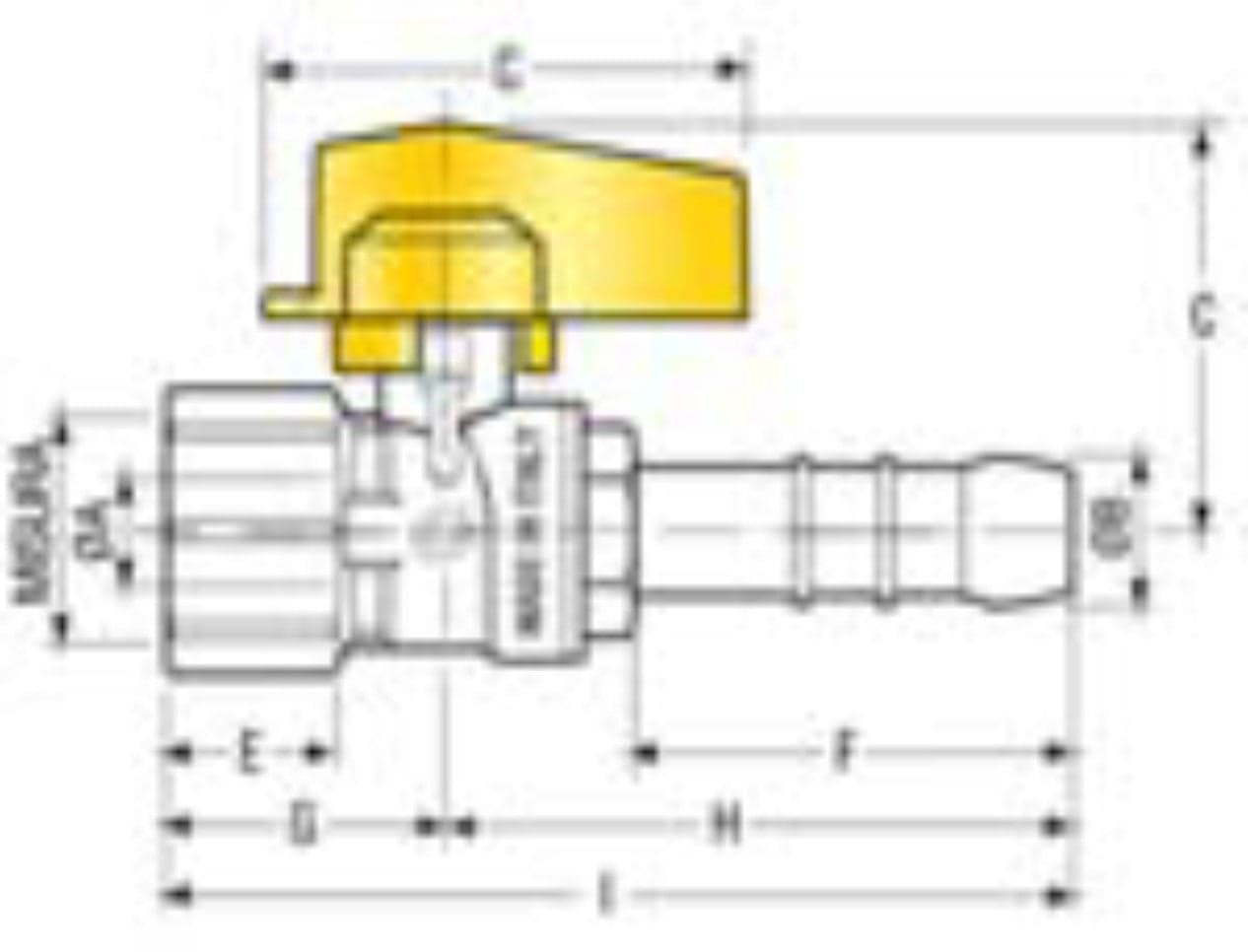 CONNEX - VALVOLA GAS SFERA DRITTA F1/2" CON PORTAGOMMA LUNGO in Accessori per tubi Stockdoc - Terni, commercioVirtuoso.it