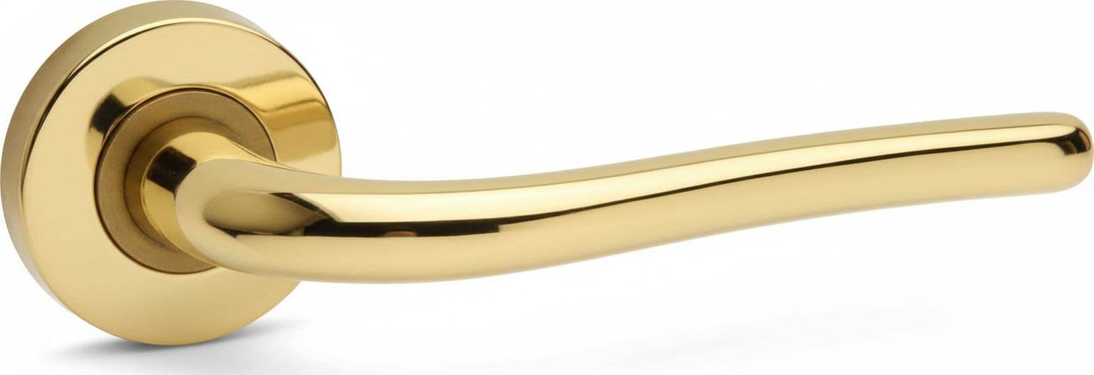 MANIGLIA CON ROSETTA E FORO PER LA CHIAVE "VEGA" 90MM - IN OTTONE LUCIDO