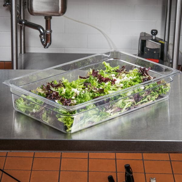 CAMBRO - CONTENITORE PER ALIMENTI "FOOD PANS" IN POLICARBONATO TRASPARENTE - FORMA RETTANGOLARE BASSA - 1/1x4" 100MM