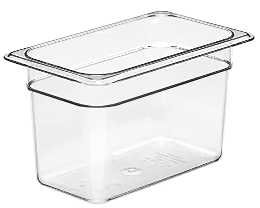 CAMBRO - CONTENITORE PER ALIMENTI "FOOD PANS" IN POLICARBONATO TRASPARENTE - FORMA RETTANGOLARE ALTA - 1/4 150MM