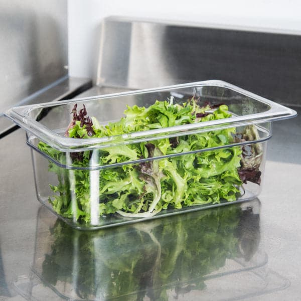 CAMBRO - CONTENITORE PER ALIMENTI "FOOD PANS" IN POLICARBONATO TRASPARENTE - FORMA RETTANGOLARE - 1/4x4" 100MM