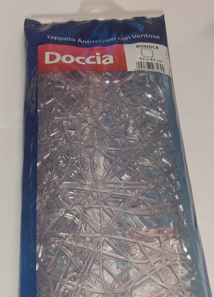SHARK - TAPPETO ANTISCIVOLO "BUNDLE" PER VASCA DA BAGNO 52x52CM - CON VENTOSE - COLORE TRASPARENTE