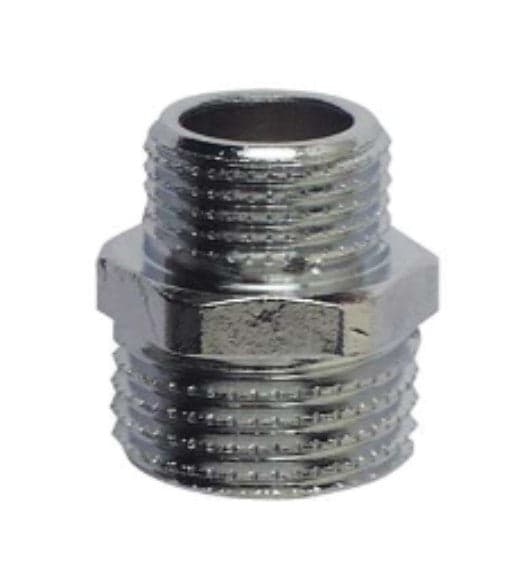 MASIDEF - CORNAT - RACCORDO DOPPIO RIDUZIONE MASCHIO 1/2"X3/8" IN OTTONE CROMATO