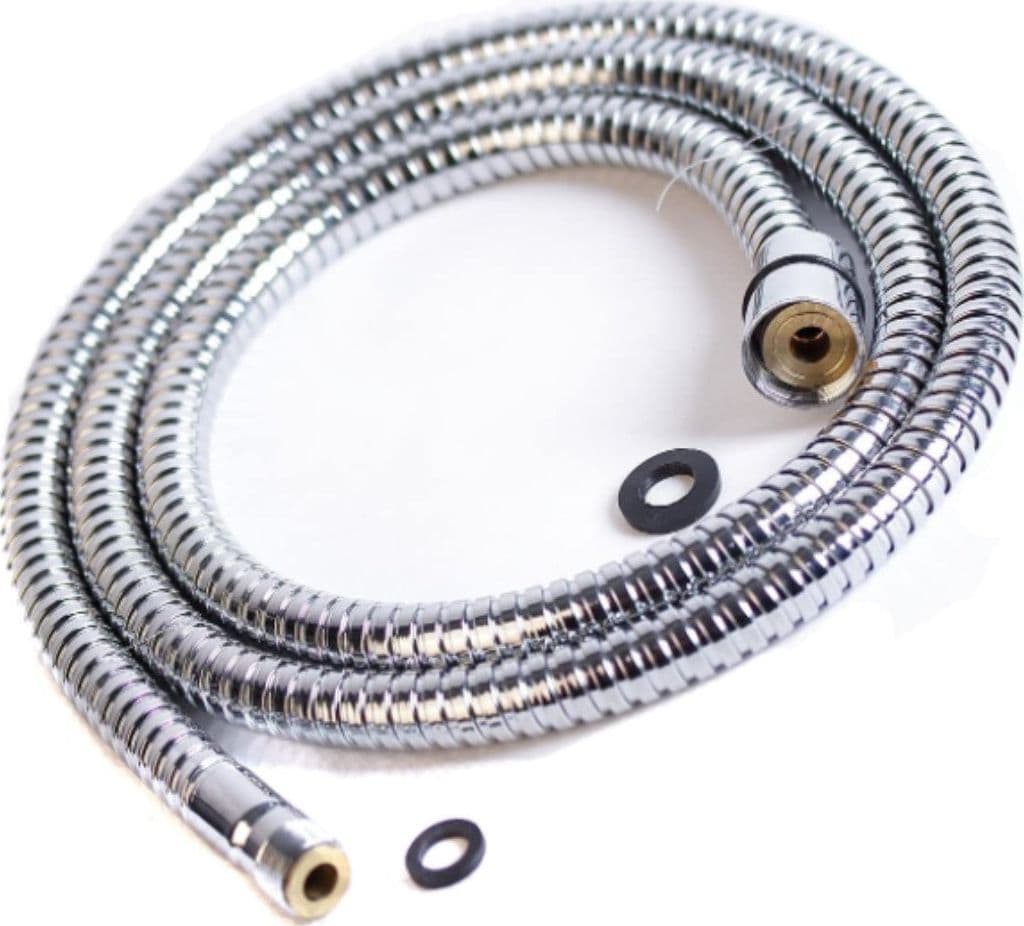 TUBO FLESSIBILE CROMATO PER DOCCIA CON RACCORDO 1/2"-1/2" - CON GUARNIZIONI