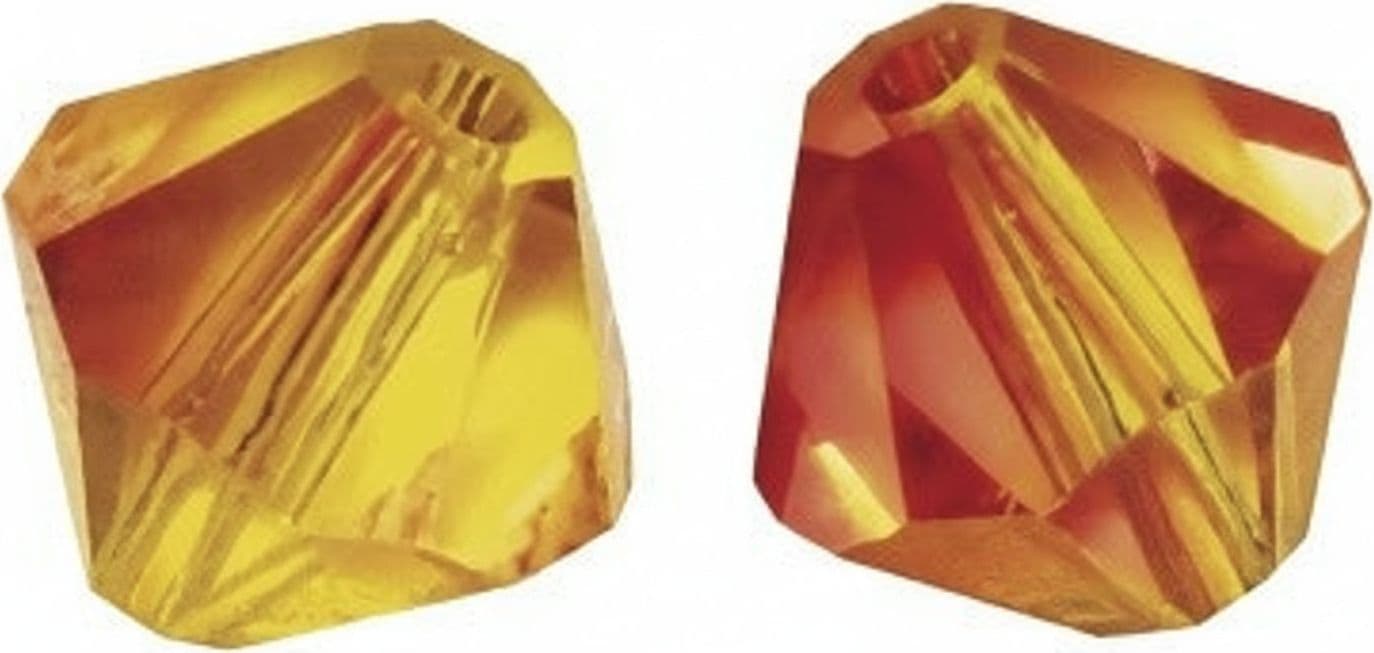 RAYHER - 25 PEZZI - PERLE DI CRISTALLO "SWAROVSKI" FORMA ROMBO Ø4MM - COLORE ROSSO FUOCO
