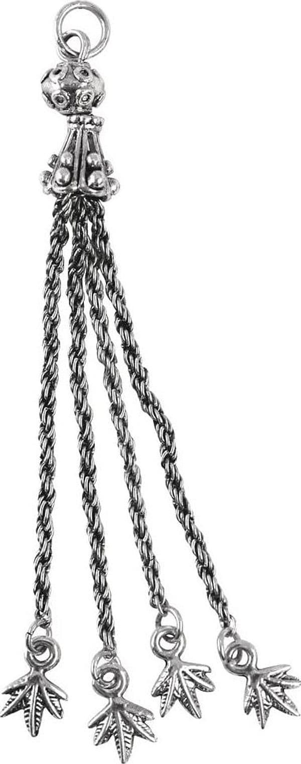 RAYHER - CIONDOLO NAPPA IN METALLO CON FOGLIE 10CM - COLORE ARGENTO