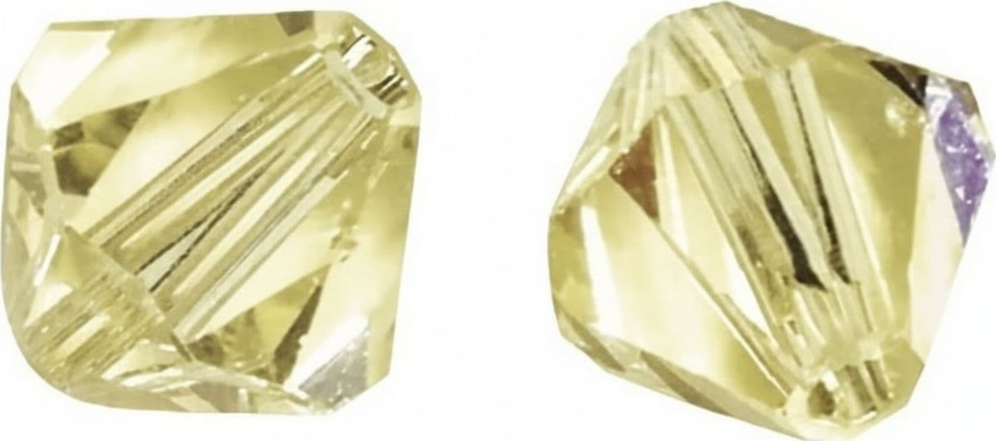 RAYHER - 12 PEZZI - PERLE DI CRISTALLO "SWAROVSKI" FORMA ROMBO Ø6MM - COLORE GIALLO CHIARO