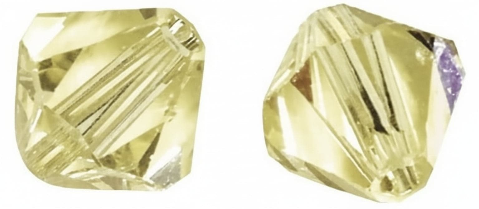 RAYHER - 12 PEZZI - PERLE DI CRISTALLO "SWAROVSKI" FORMA ROMBO Ø6MM - COLORE GIALLO CHIARO