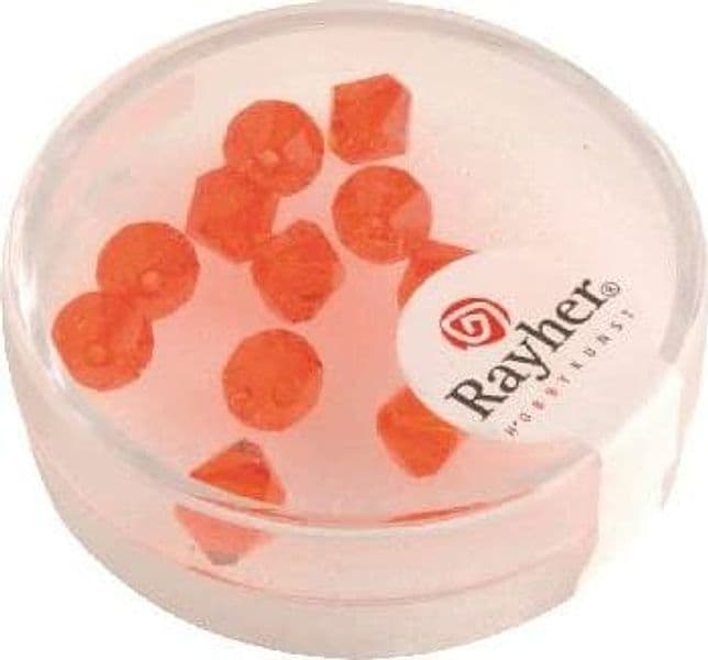 RAYHER - 12 PEZZI - PERLE DI CRISTALLO "SWAROVSKI" FORMA ROMBO Ø6MM - COLORE CAPRI ORANGE