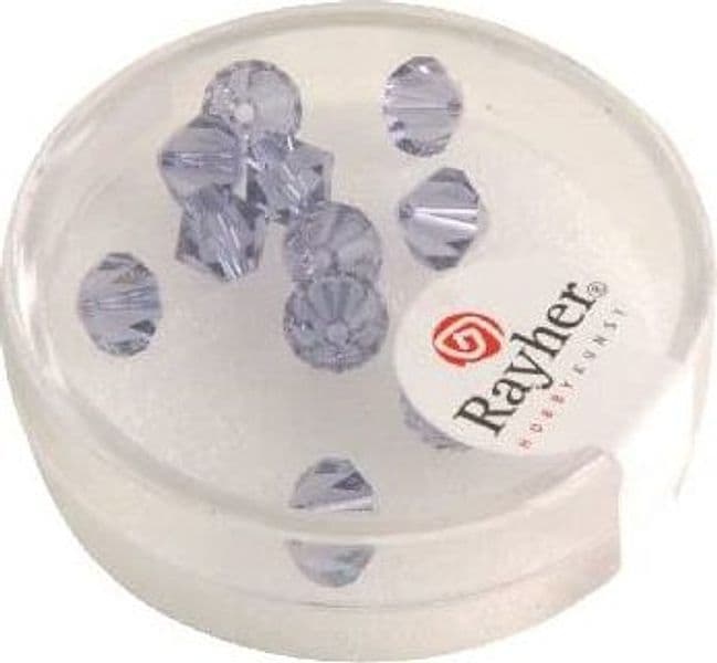 RAYHER - 12 PEZZI - PERLE DI CRISTALLO "SWAROVSKI" FORMA ROMBO Ø6MM - COLORE VIOLETTO CHIARO