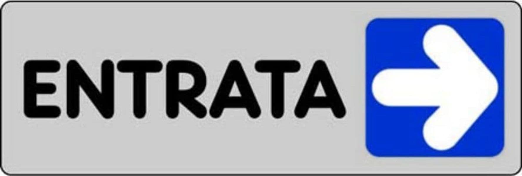 PUBBLICENTRO - ETICHETTA ADESIVA "ENTRATA" CON FRECCIA A DESTRA 150X50MM