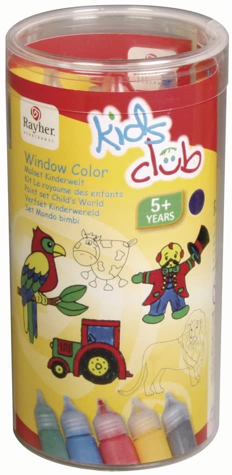 RAYHER - 5x25ml - KIT PITTURA 5 COLORI "WINDOW COLOR" PER BAMBINI