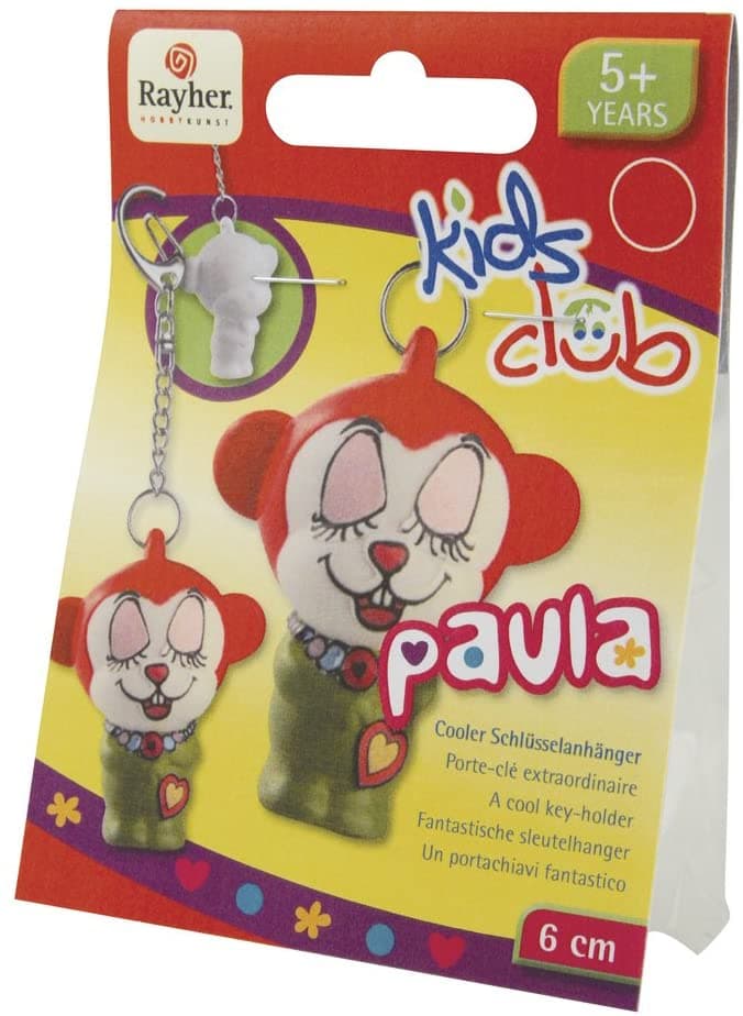 RAYHER - KIT PER CREAZIONE DI PORTACHIAVI IN VINILE "KIDS CLUB" - PAULA DA DECORARE CON ADESIVI
