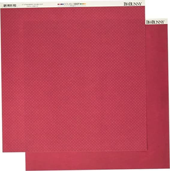 BOBUNNY - CARTONCINO STRUTTURATO FRONTE/RETRO "DOUBLEDOT" 12x12CM - COLORE ROSSO CILIEGIA