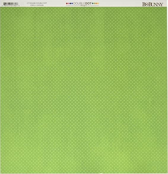 BOBUNNY - CARTONCINO STRUTTURATO FRONTE/RETRO "DOUBLEDOT" 12x12CM - COLORE VERDE WASABI