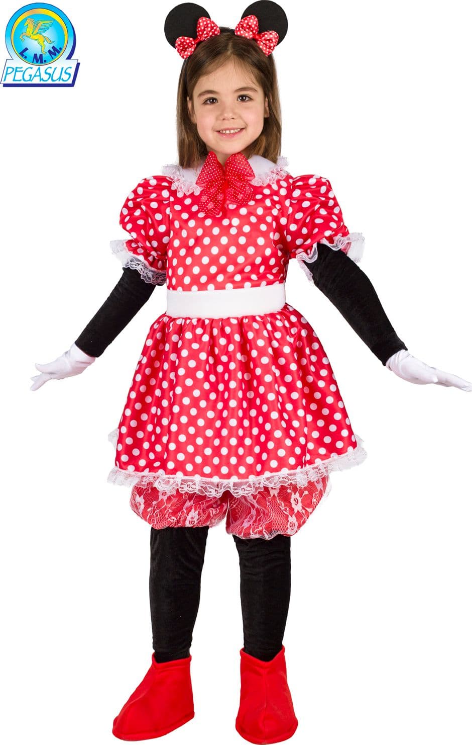 COSTUME CARNEVALE  TOPOLETTA BAMBINA DA 3 A 6 ANNI - PEGASUS COD. 0062 - 3