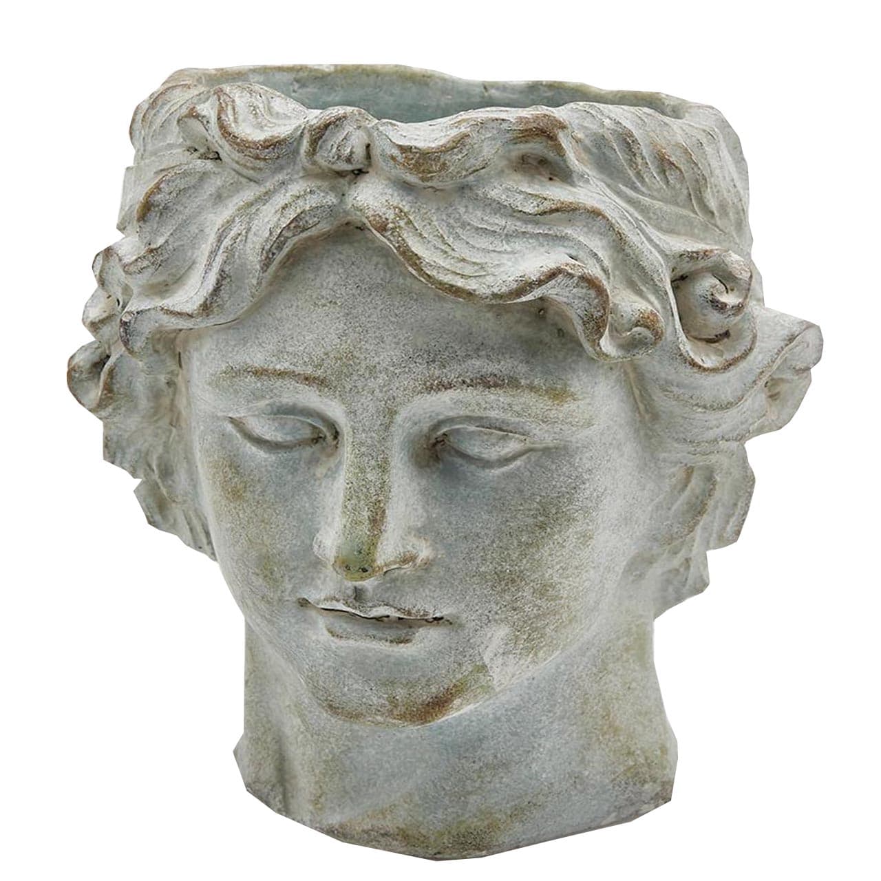 Statua decorativa vaso testa da giardino e veranda scultura greca Bianca - 10