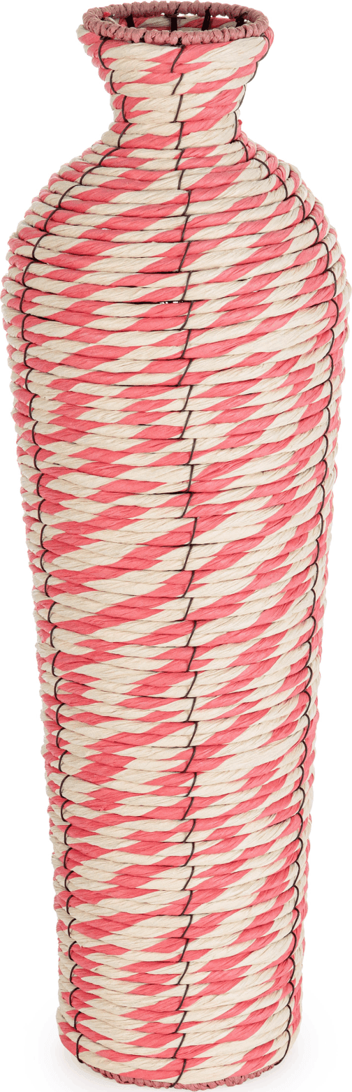 Vaso afrika alto carta 80% fil di ferro 20% Ø 17,5 x h 46,5 cm – Ø 18 x h 57 cm, salmone-naturale – Bizzotto Homemotion –