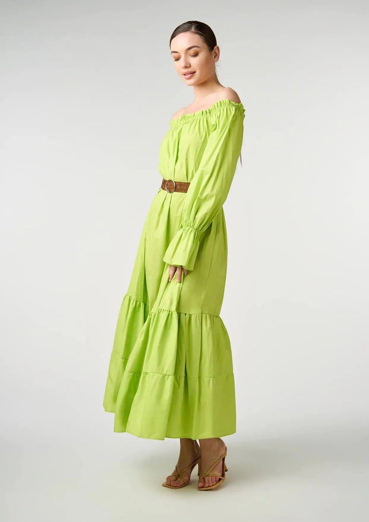 Abito lungo lime con cintura in Casual Kanal 32 - Santa Maria di Licodia, commercioVirtuoso.it