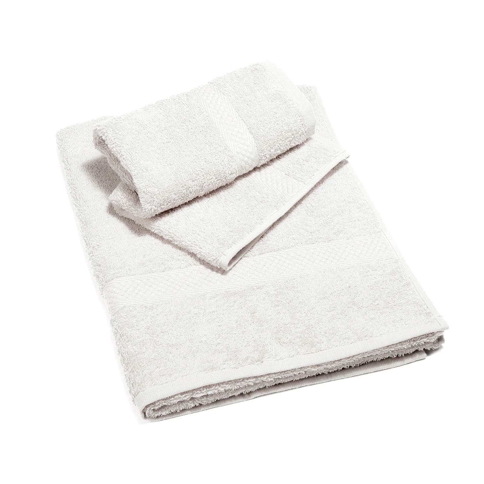 Asciugamano colorato da bagno con ospite "Minorca" 100 % in cotone Caleffi – Bianco – letto