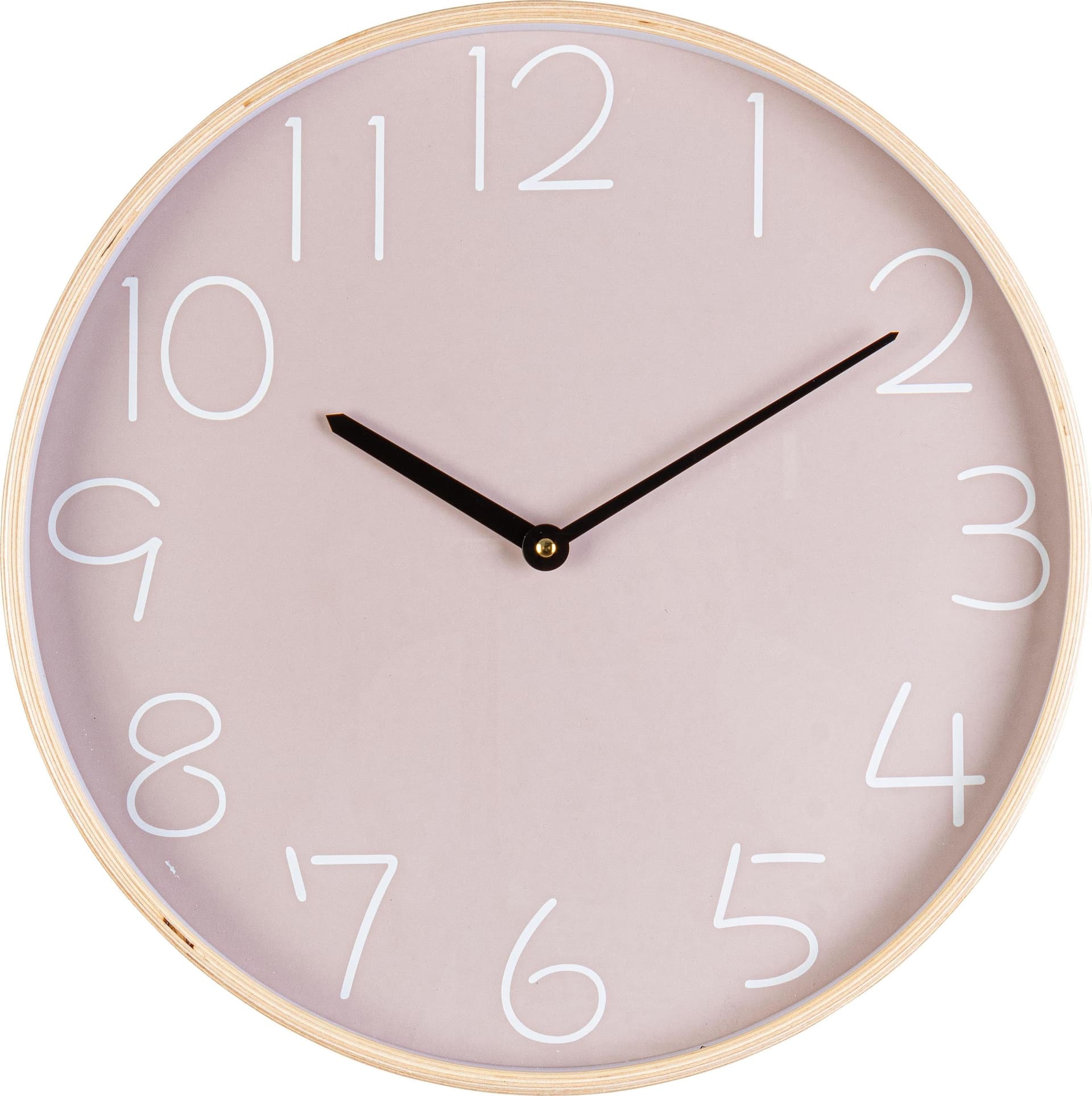 Orologio da parete in mdf a batteria "Lorens" Ø 40,8x4,8 cm – Tortora – Bizzotto Homemotion – rosa