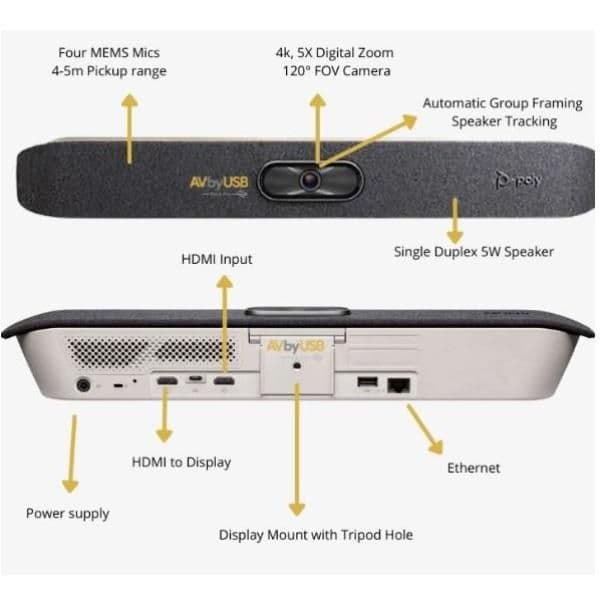 Poly studio x30 all-in-one video bar con kit controller tc8 - 83Z46AA in Webcam e periferiche VoIP eWeki - Napoli, commercioVirtuoso.it