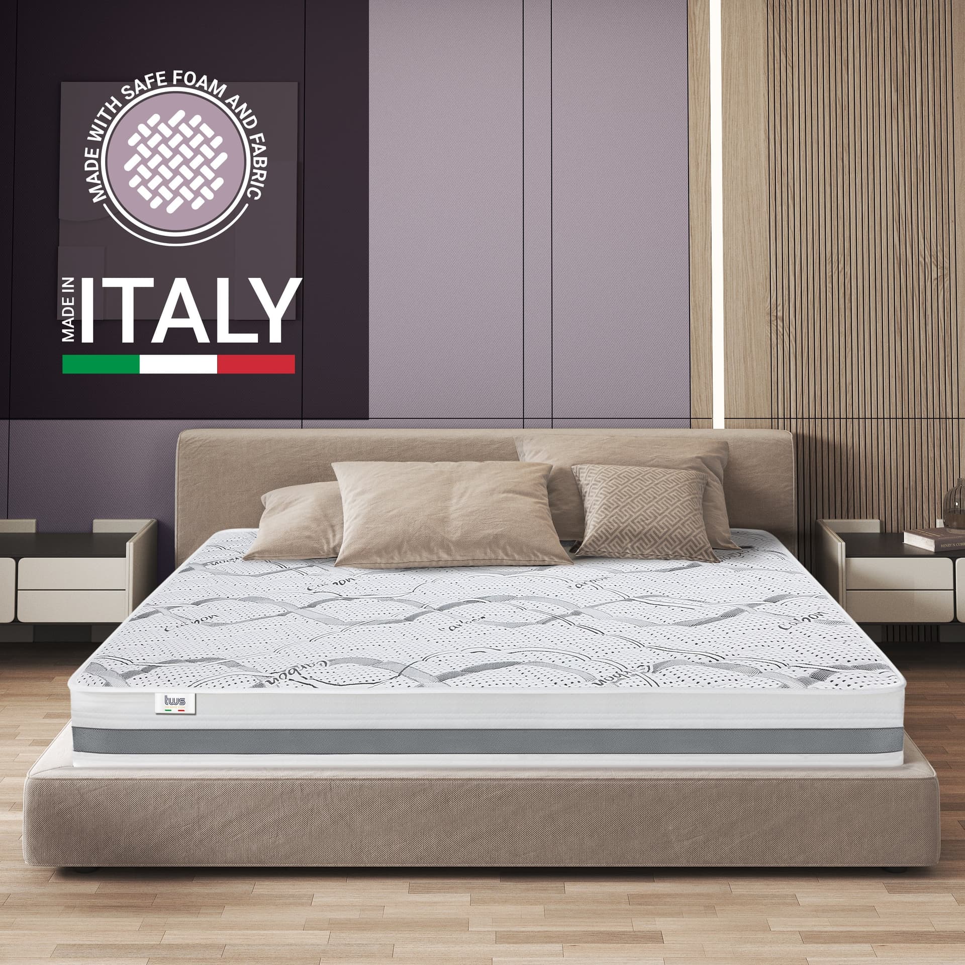 Materasso Matrimoniale CARBON Memory Premium Quality | Altezza 25 cm | Made in Italy in Materassi The White Stone - San Donà di Piave, commercioVirtuoso.it