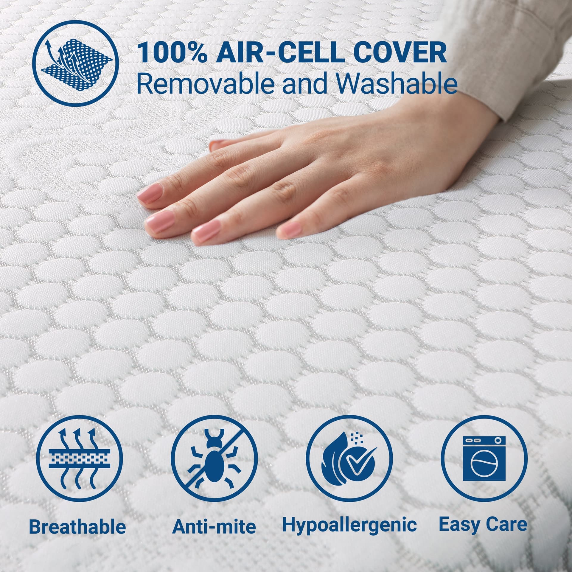 Topper una piazza e mezza Memory Foam | Altezza 5 cm | Made in Italy in Materassi The White Stone - San Donà di Piave, commercioVirtuoso.it