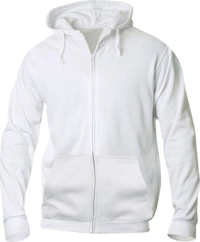 Felpa Clique Basic Bianco Zip/Cappuccio Uomo 280 grammi in Felpe con cappuccio Dresswork - Como, commercioVirtuoso.it