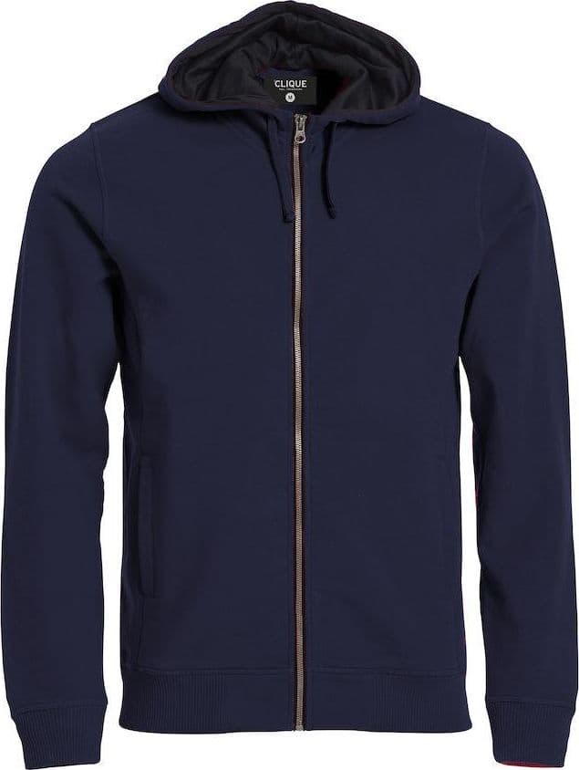 Felpa Clique Classic Blu Zip/Cappuccio Uomo 300 grammi Taglie Forti in Felpe con cappuccio Dresswork - Como, commercioVirtuoso.it