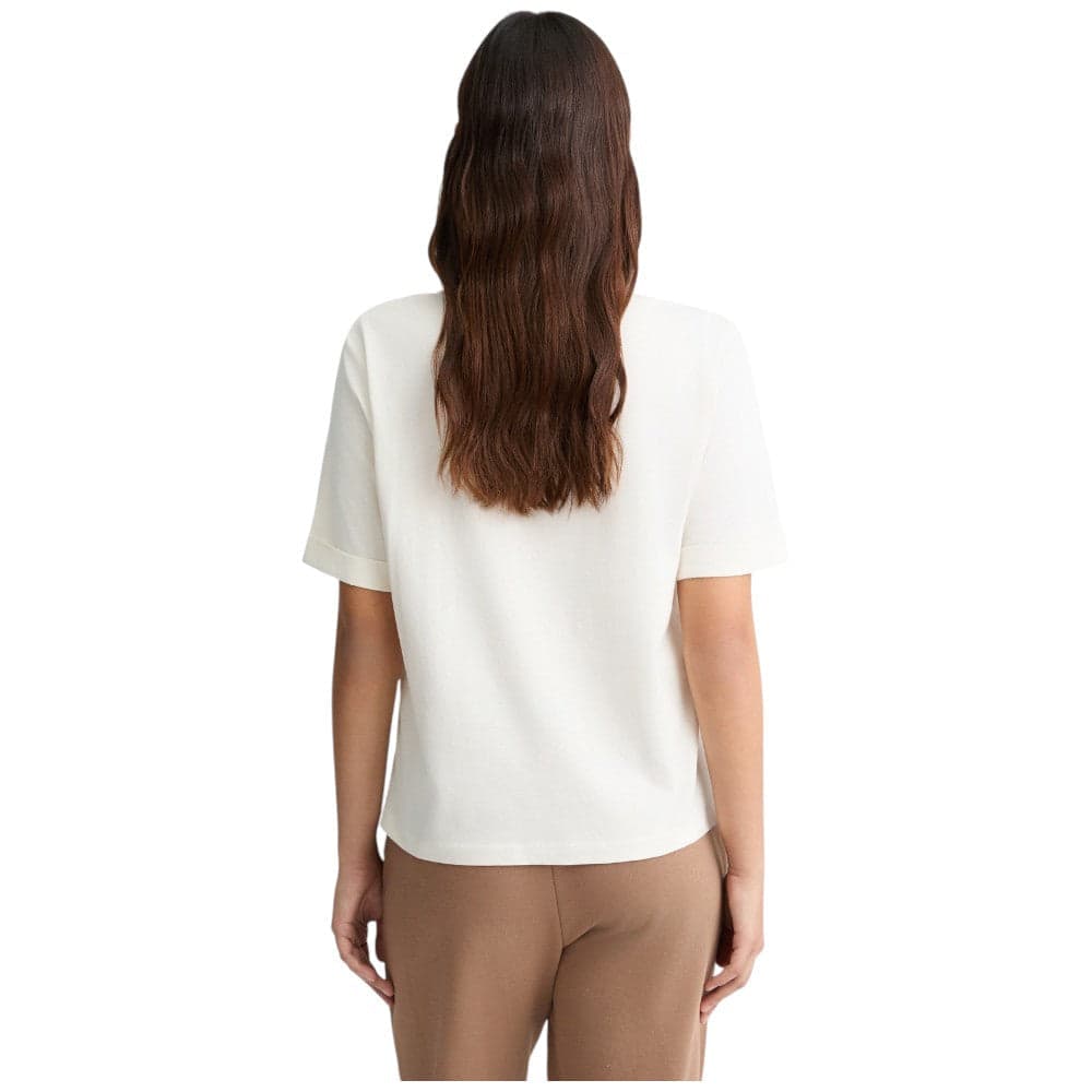 Liu Jo t-shirt panna scollo a V con strass TA5175JS923 M9295 T-shirt Liu Jo
