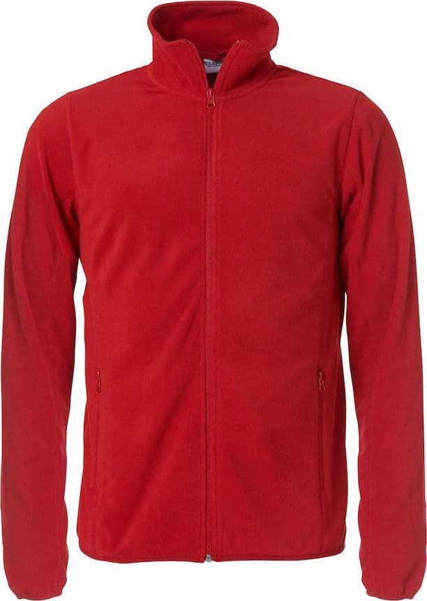 Micropile Clique Basic Rosso Zip Intera Taglie Forti Giacca Micropile Antivento con Tasche in Maglie e pile Dresswork - Como, commercioVirtuoso.it