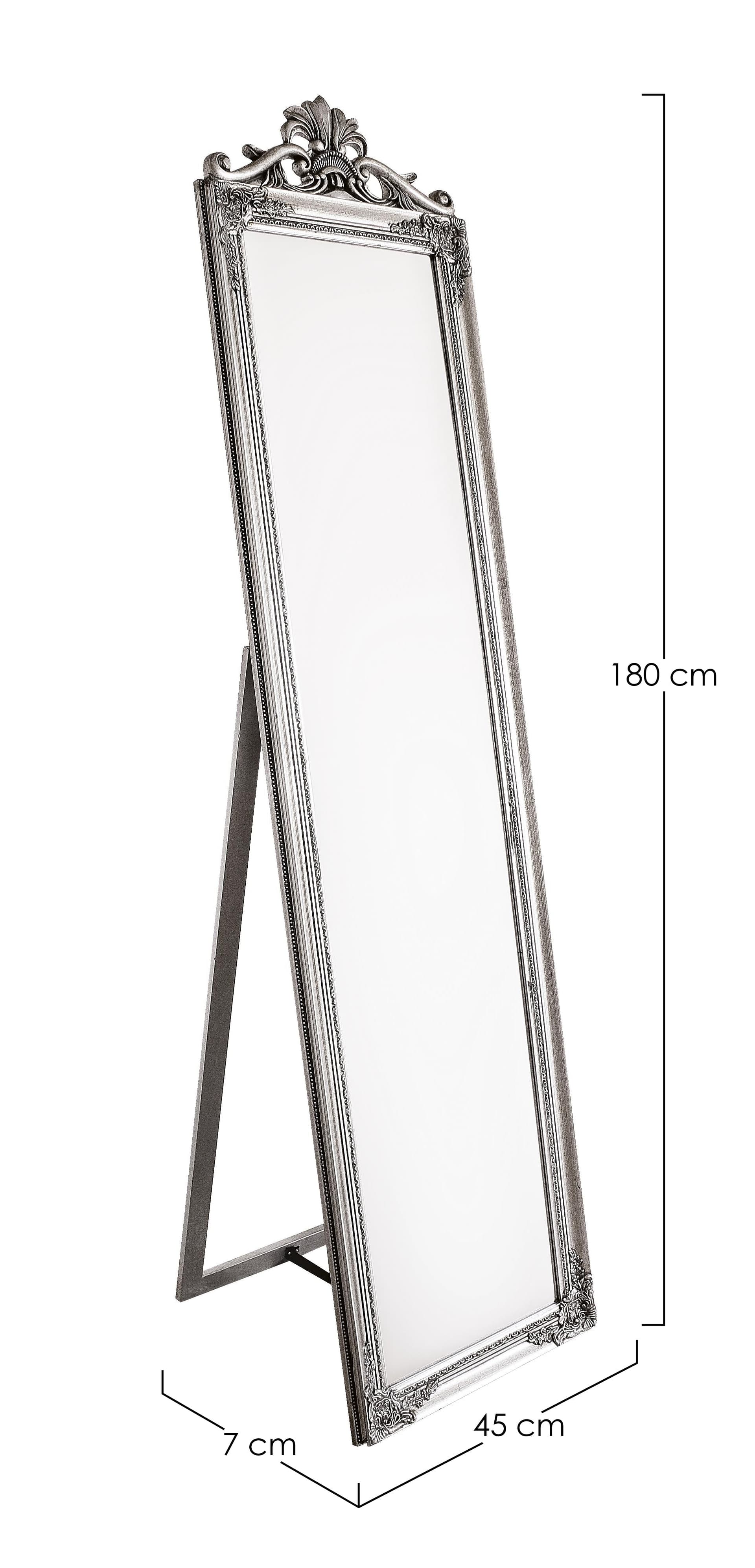 Specchio con cornice in argento "Miro" 45x7x180 cm in Specchi da parete Decor Space - Altamura, commercioVirtuoso.it