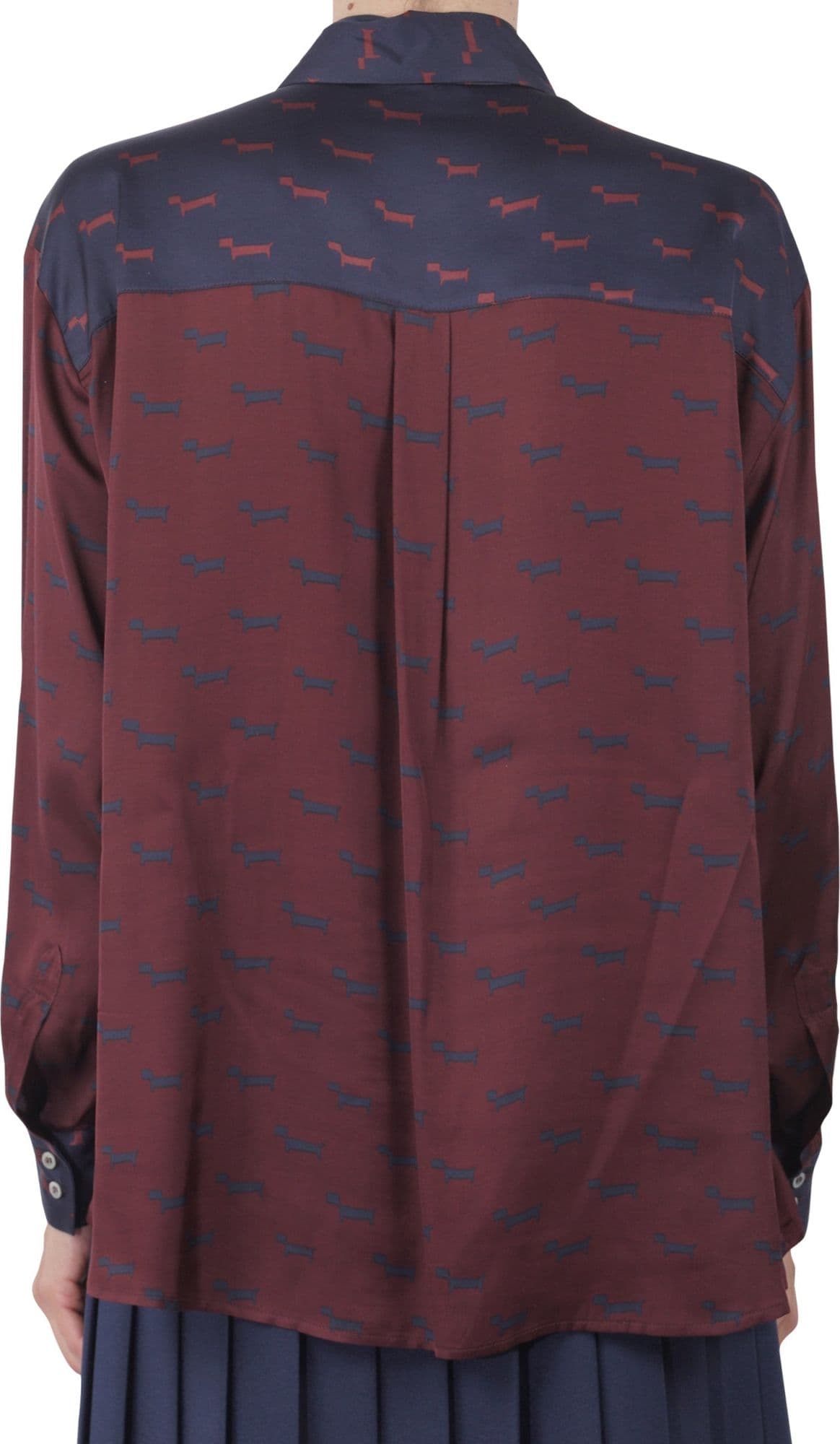 OTTOD'AME Ottod'ame - Camicia - 461357 - Bordeaux/Blu da donna in Bluse e camicie Drestige - Casamassima, commercioVirtuoso.it