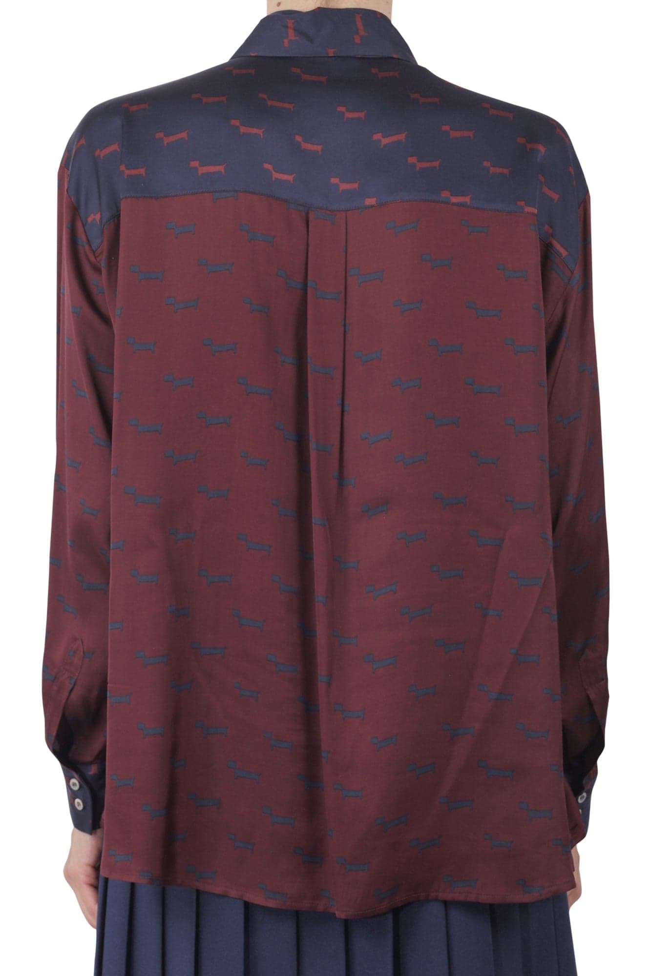 OTTOD'AME Ottod'ame - Camicia - 461357 - Bordeaux/Blu da donna in Bluse e camicie Drestige - Casamassima, commercioVirtuoso.it