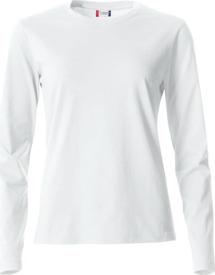 Basic T-Shirt Bianco Donna Maglietta Manica Lunga Cotone in Magliette a maniche lunghe Dresswork - Como, commercioVirtuoso.it
