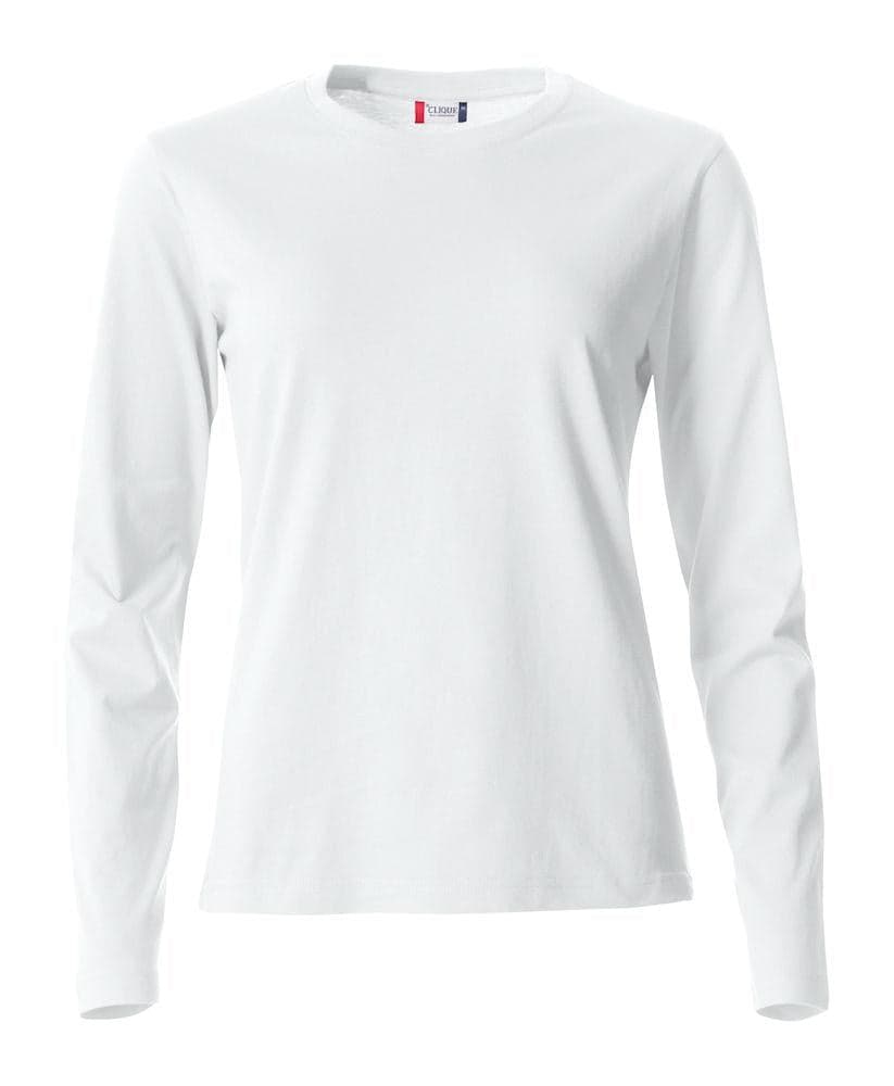 Basic T-Shirt Bianco Donna Maglietta Manica Lunga Cotone in Magliette a maniche lunghe Dresswork - Como, commercioVirtuoso.it