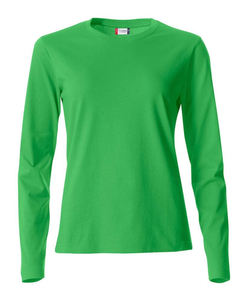 Basic T-Shirt Verde Acido Donna Maglietta Manica Lunga Cotone in Magliette a maniche lunghe Dresswork - Como, commercioVirtuoso.it
