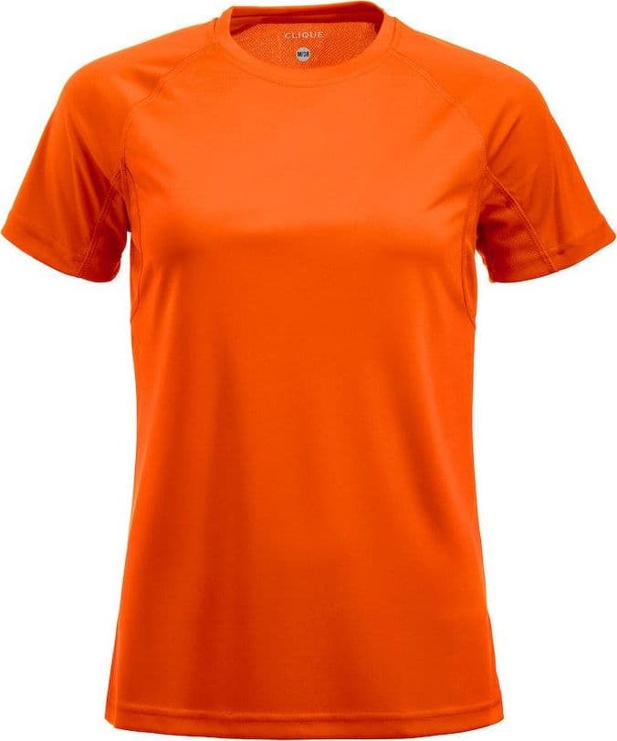 T-Shirt Active Arancio Fluo Maglietta Donna Tessuto Tecnico Asciugatura Rapida in T-shirt Dresswork - Como, commercioVirtuoso.it